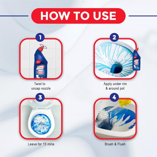 Image of Hommies Advanced Toilet Cleaner Liquid, 5 Litre | 10X Power Stain Remover | Kills 99.9% Germs in 5 Minutes | Rapid Action Formula for Tough Yellow Stains & Limescale | Economy Bulk Refill Pack