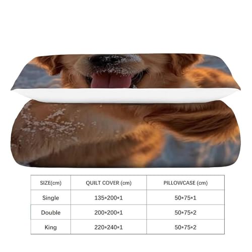 Housse de couette chiots 135x200 microfibre imprimé 3D avec taies - 4