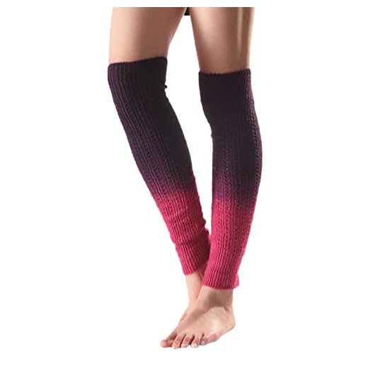 DUHGBNE Calentadores de piernas de punto para mujer, degradado de color, calcetines para botas hasta la rodilla, calcetines de invierno, manta eléctrica sin electricidad, Vino, Talla única