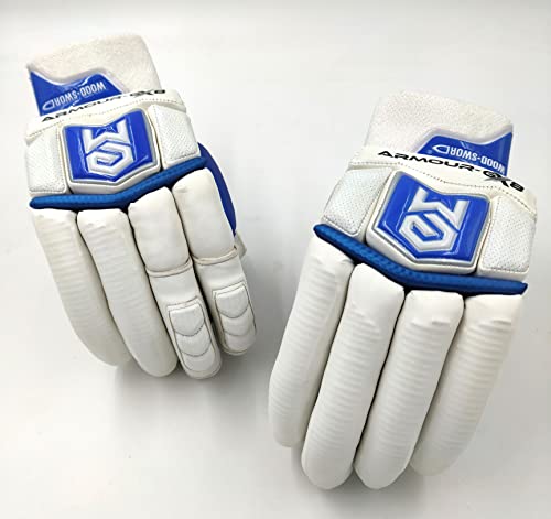 Image of Armour-GX8 (4.0) | Cricket Batting Gloves | Multi Color (White-Blue, Medium, Right Hand)