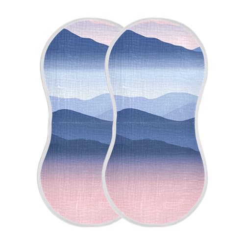 1 Pack Softly Layered Mountains Muslin Burp Cloths Cotton Absorbent Baby Burping Rags for Boys Girls Soft Newborn Burp Bibs, 22 x 11 Inch2
