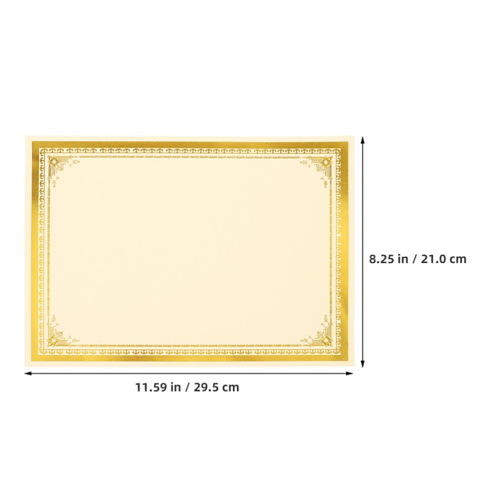 Baluue 35 Stück Urkundenpapier mit Glatter Oberfläche Dickes Zertifikatspapier aus Papier in Gold für Abschlussstimmung und Akademische Auszeichnungen