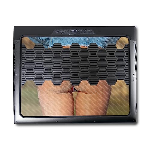 Image of MightySkins Carbon Fiber Skin Compatible with Alienware M18 R1 (2023) Full Wrap Kit - Sandy Cheeks | Protective, Durable Textured Carbon Fiber Finish | Easy to Apply & Change Styles | Made in The USA