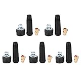 European Style Welding Quick Connector Set 10-25mm 5 Pairs Long Round Type for Welding Machines Industrial Equipment Accessories
