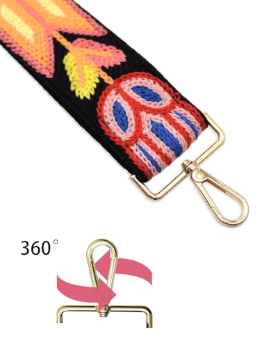 Image of Embroidered Purse Straps Replacement Crossbody Wide Adjustable Bag Straps