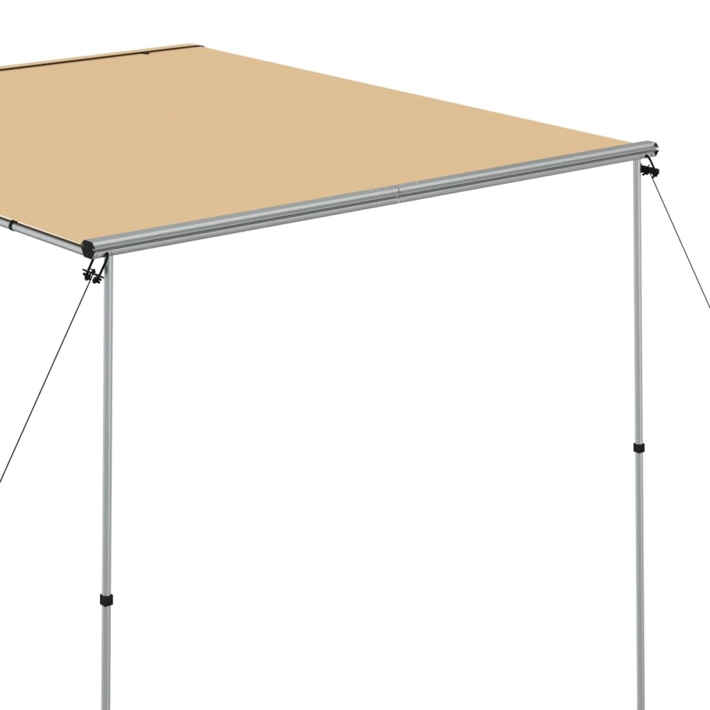 Wohnwagen-Markise Beige 2,4 x 3 x 2,15 m aus Aluminium und 160 g Polyester mit PVC, Zelt für Camping, Outdoor, Festival, Wanderung und Rucksack, wasserdicht mit Aufbewahrungstasche