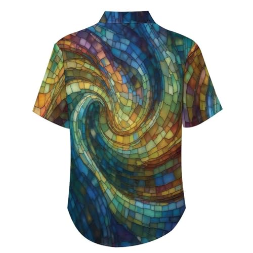 Blusa ligera de verano transpirable con estampado de bloques coloridos 3