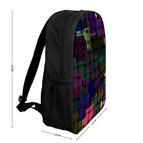 Sac à dos scolaire 17 pouces Colors imprimé 3D étanche pour ordinateur portable ados - 2