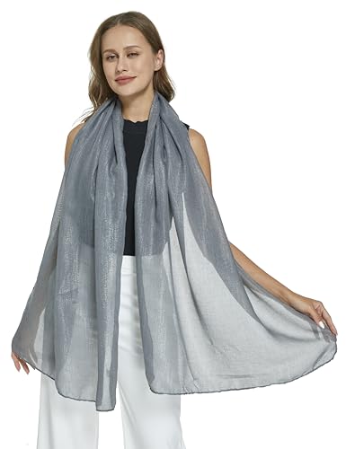 PANTONIGHT Women's Fashion Scarf Sparkling Evening Shawl Lightweight Wedding Shawl Head Scarf and Wraps for Party (2709)4