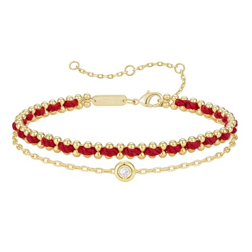 KissYan Gold Bracelet for Women, Adjustable Sports String Bracelet, 14K Gold Plated Colorful Rope Stackable Bracelet, Athletic Beach Handmade Jewelry Gift