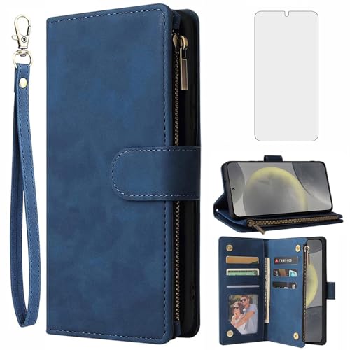 Étui portefeuille Samsung S24 Asuwish avec protection écran verre
