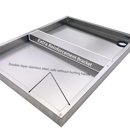 Image of Stainless Steel Microwave Shelf, 17 inchx22 inch 190 lb Heavy Duty Metal Appliance Wall Mount Floating Shelving, Commercial Microwave Rack for Kitchen, Restaurant and Hotel