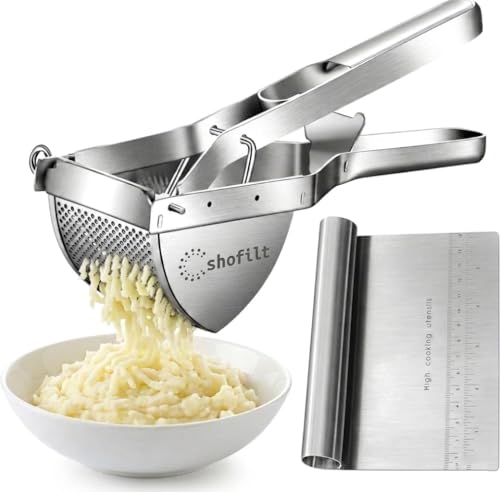 Presse-purée professionnel en acier inoxydable avec grattoir à pâte, presse-purée - Passe au lave-vaisselle