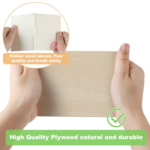 DBREAKS 20 Stück Sperrholzplatte 3MM, Holzplatten zum Basteln und Bemalen, Balsaholz Platten, Bastelholzplatte Sperrholz Platten, Holzplatte für DIY Modellbau Handwerk,15x10cm