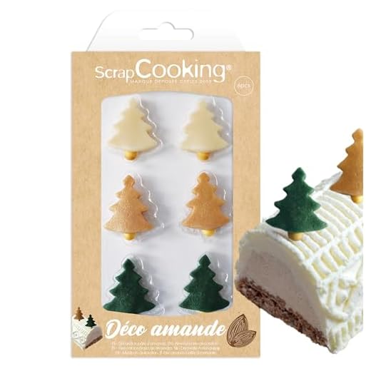 ScrapCooking - Décos en Pâte d’Amande « Sapins » - Décorations Alimentaires Noël pour Bûches & Gâteaux - Décos Comestible Pâtisseries - 7606