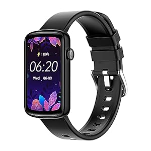 SHANG WING Smartwatch voor dames, hartfrequentie, zuurstofverzadiging, sporthorloge, muziekbediening, meteo, activiteitstrackers, slaapcontrole, vibrerend alarm, fotobehang, zwart (zwart)