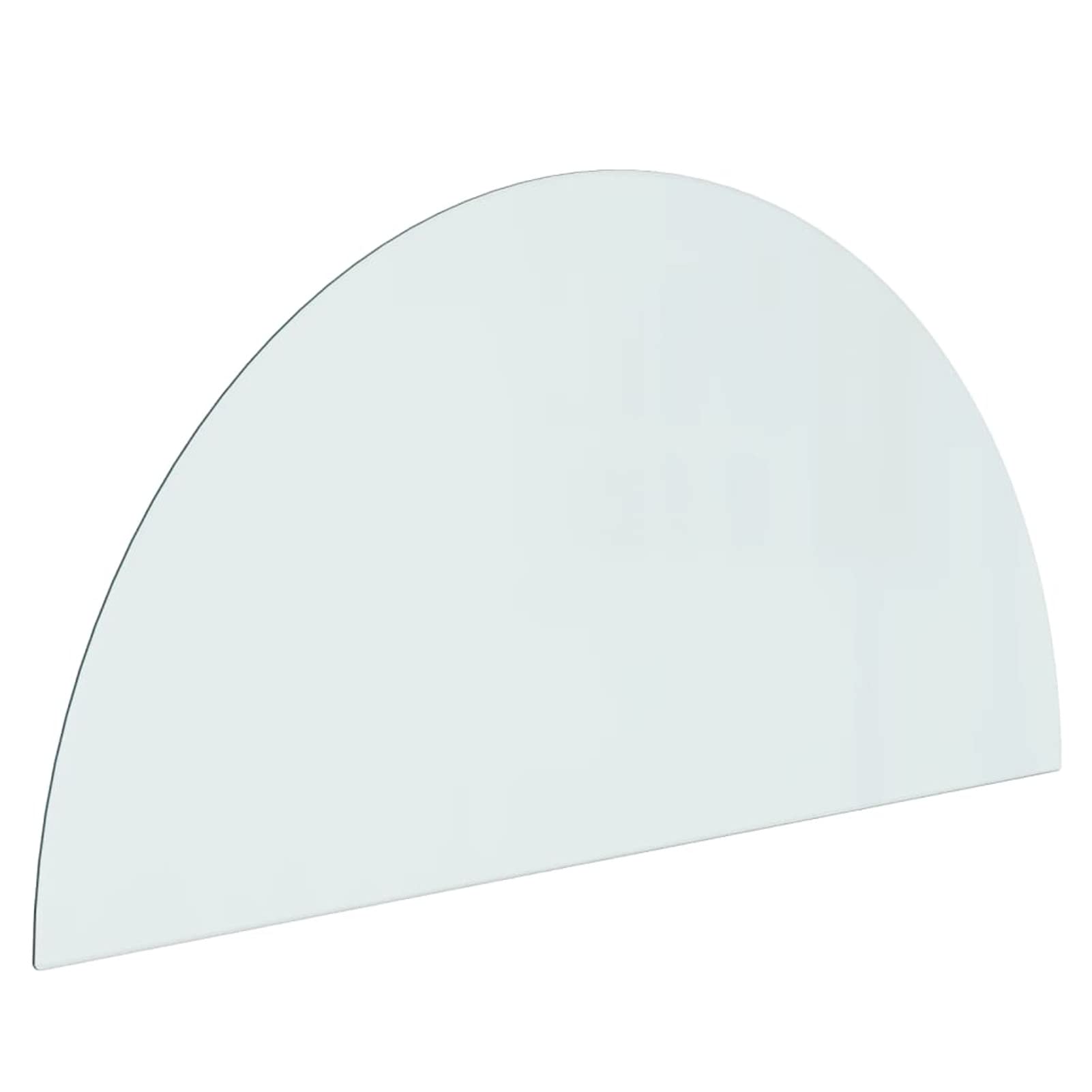 Placa de cristal para chimenea, semicircular, 1200 x 600 mm, protector de suelo para parquet y superficies laminadas, base de estufa resistente a altas temperaturas, cubierta de suelo de vidrio