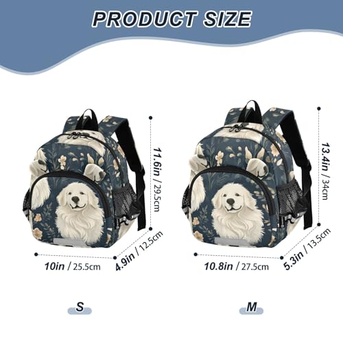 Kid's Backpack for Boys & Girls Toddler Bag Golden Retriever Flower Backpack with Safety Leash2