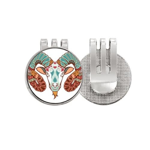 Marqueur de balle de golf aimanté Bélier avec motif en émail