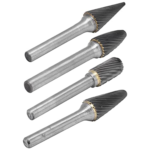 Set de 4 fresas de carburo 12mm doble corte acero tungsteno miniatura 5