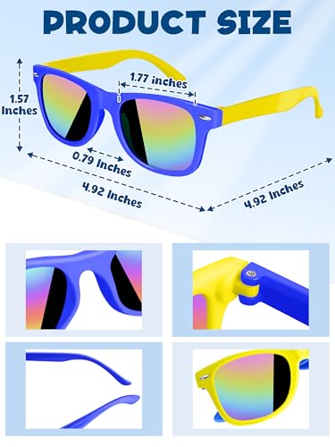 Blowata Kids Sunglasses Bulk, Neon Polarized Sunglasses for Kids, Summer Sun Glasses for Pool Beach Party2