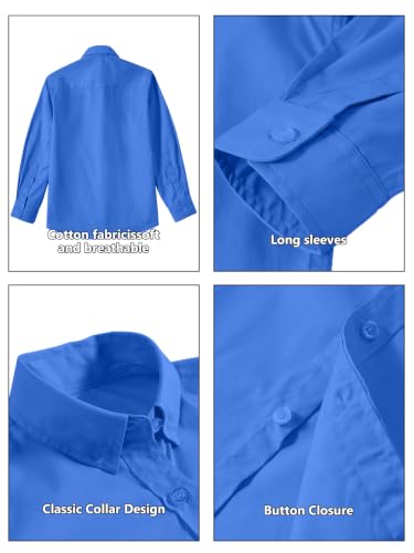 Image of DHTS Boys' Dress Shirts Toddle Boy Long Sleeve Uniform Shirt for Kids