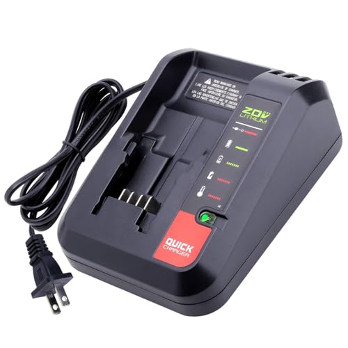 20V Quick Battery Charger Compatible with Porter Cable 20V & Compatible with Black and Decker 20 Volt Lithium Battery LBXR20 LB2X4020 LBXR2020 PCC685L PCC681L PCC680L Charger, PCC692L
