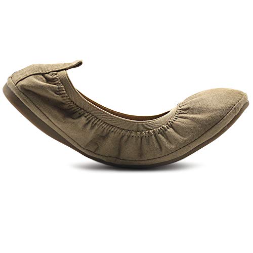 Ollio Women's Shoes Faux Suede Comfort Ballet Flat4