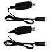 Blomiky 2 Pack H102 7.4V 1A USB Charger Cable for 7.4V 2S Lipo Battery and H100 H101 H102 H103 H105 H106 H108 RC Boat and Trucks Quadcopter H106 USB 2