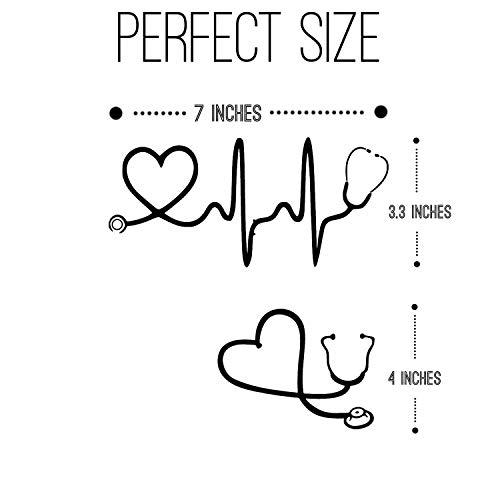 Image of Stethoscope Laptop Decal Pack (Black) - Nurse Stickers, RN Decal for YETI, Laptop, Car, Bumper, Window - Premium Quality Die Cut Nursing Stickers