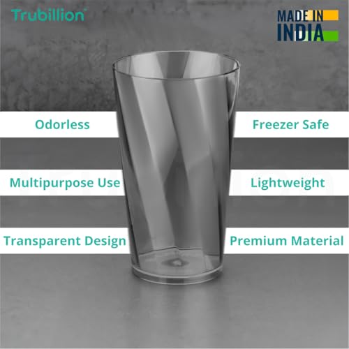 Image of ClearTwist Set of 6 Plastic Glasses - 300 ml, Unbreakable, BPA Free, Multipurpose for Water, Juice, Cocktails, Lightweight and Transparent Design, Ideal for Home, Office, Cafes, Restaurants