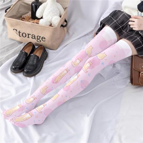 2 Pairs Premium Kawaii Lolita Cute Tights for Women with Animal Designs Sheer Knee-high Stockings Pantyhose4