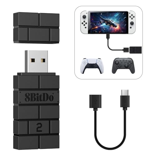 8BitDo USB Wireless Adapter 2, Adaptador Bluetooth para Sistema