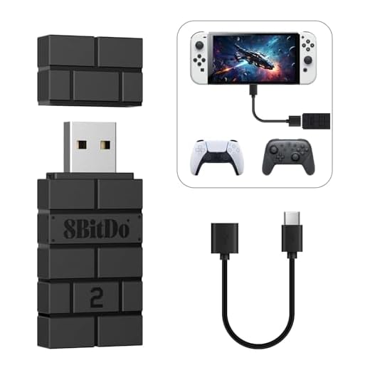 8Bitdo Wireless Bluetooth Adapter USB für Joycons, Switch Pro, PS5, PS4, PS4 Pro, PS3 auf Switch, PC, Android TV-Box, Raspberry Pi, Retrofreak