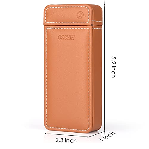 OZCHIN Pull-and-Push Cigarette Holder Christmas Day Gifts Cigarette Case Holds 4 King Size Great Gift for Men Women(Brown)