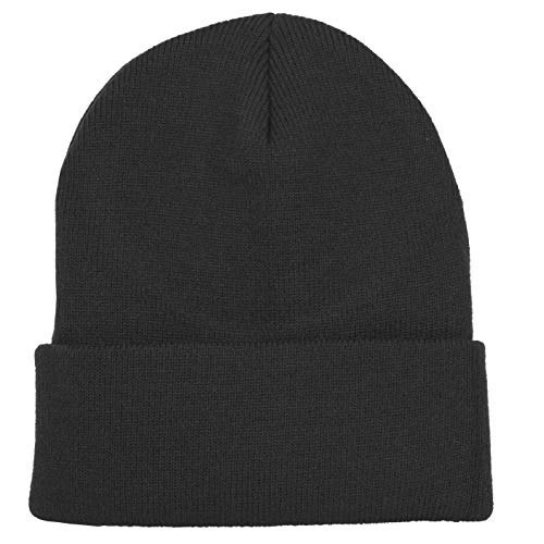 Gelante Unisex Beanie Cap Knitted Warm Solid Color Multi-Packs (12 Pack: Black) #TOP1
