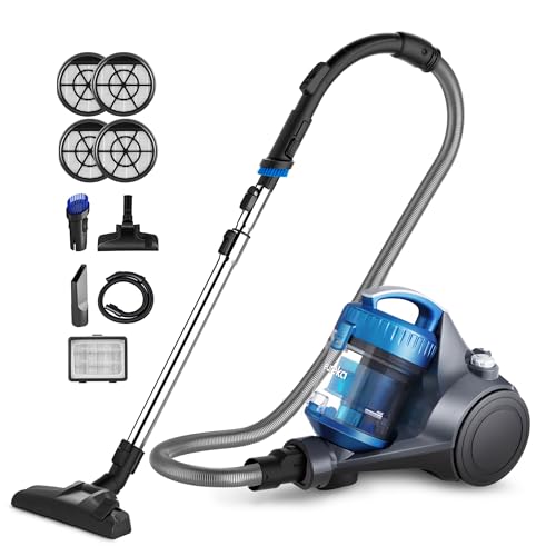 Eureka Bagless Canister Vacuum Cleaner, Lightweight Vac for Carpets and Hard Floors, w/Filter, Blue...