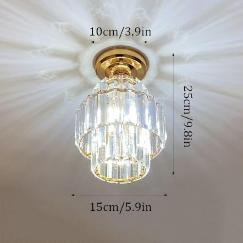 Plafonnier moderne en cristal doré résolvant le manque de clarté