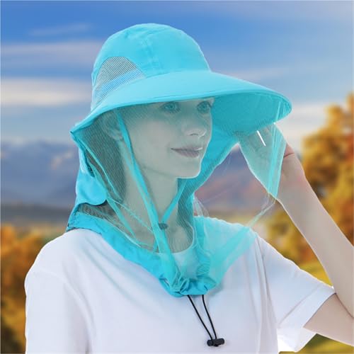 Sombrero mosquitera con malla de control de insectos y ala solar 5