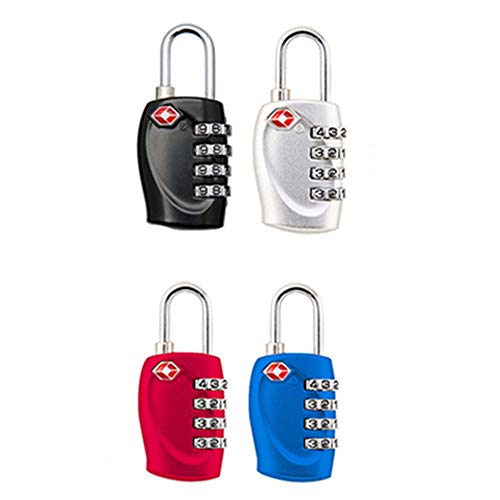 4-PackJYHY-TSA-Approved-4-Digit-Combination-Locks-Heavy-Duty-High-Secure-Resettable-Padlocks-for-Luggage-Suitcases-Travel-Bags-and-Gym-LockersBlackSliverRedBlue