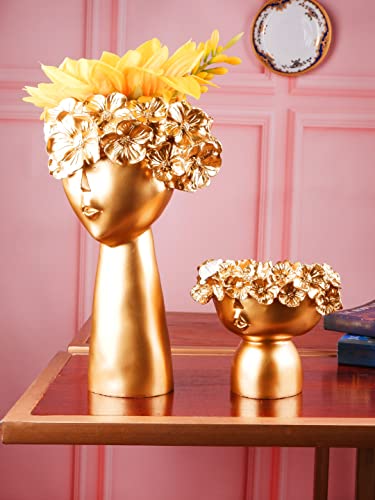 Image of THE WHITE INK DECOR Premium Decorative Vases Home Decor Items Showpiece Idol Figurine Set of 2 showpiece Idol for Gifting, Home Decoration and Living Room Decor (10.5, 6inches)