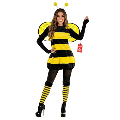 Morph Disfraz Abeja Mujer, Traje de Abeja para Halloween, Vestido de Abeja Reina para Fiestas y Eventos, XXL