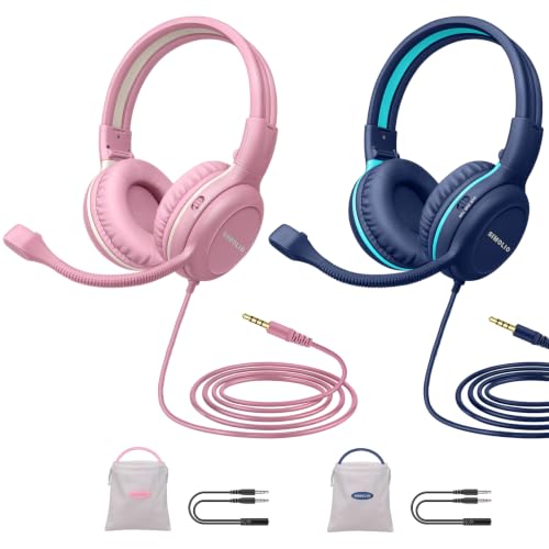 Image of SIMOLIO Kids Wired Headphones with Microphone for School, iPad & PC