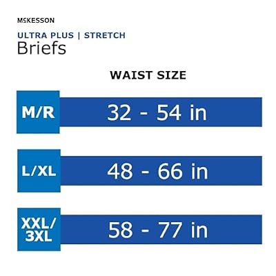 McKesson Ultra Plus Stretch Briefs, [80 Count], XXL/3XL, 58-77 in. Incontinence Adult Diapers, Heavy Absorbency, Unisex, Disposable, Elastic Leg Gathers and Contoured Fit for Men and Women