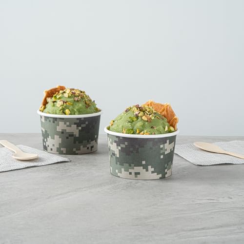 Image of Restaurantware Green 50 Count To Go Cup Disposable 3 x 3 x 1.8 Inches Paper Mini Cup Grease-Resistant Cup Recyclable Durable Design
