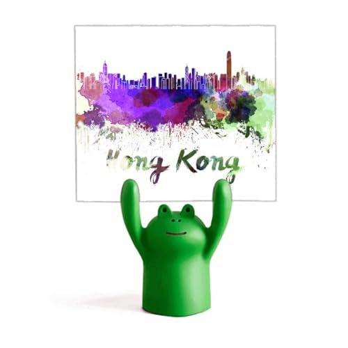 Porte-mémo grenouille aquarelle de Hong Kong pour carte et photo