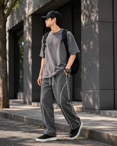 Image of NETCLICK Men's Polyester Straight Fit Trackpant | Lightweight, Sports Lower, Gym, Running, Casual Wear