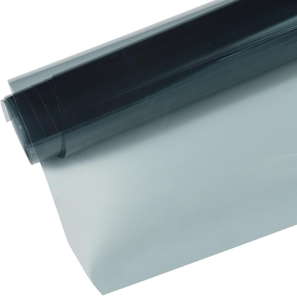 63.6% VLT Window Tint Film, 30" in x 10'Ft Charcoal Black Nano Ceramic Car Tint, UV/IR Heat Block & Glare Reduction, Scratch Resistant Privacy Film for Car & Home, Adhesive Automotive Window Tint