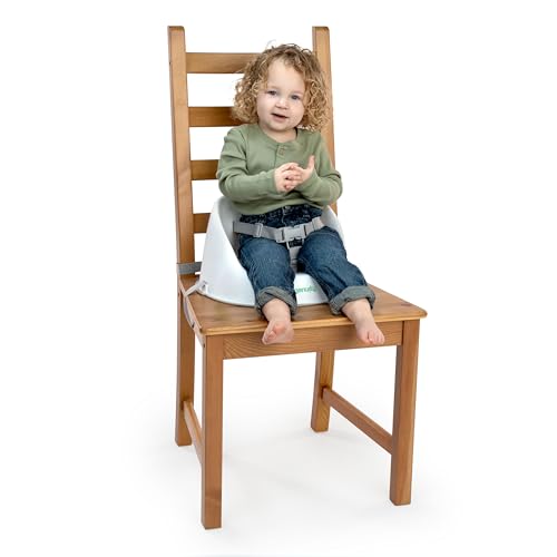 Image of Ingenuity: ity by Ingenuity Simplicity Seat Easy-Clean Baby Booster Feeding Chair, 3-Point Harness, Washable Removable Straps - Grey