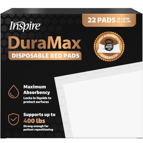 Image of Inspire Extra Large Super Absorbent Disposable Bed Pads for Incontinence Ultra Thick and Absorbent Bed Pads Disposable Adult | Puppy Pads | Pee Pads for Adults (Duramax 36 inch x 36 inch)